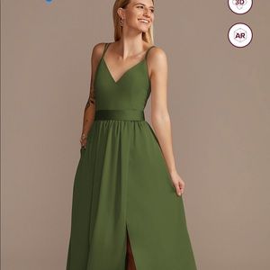 David’s Bridal Olive Green Bridesmaid Dress Size 4